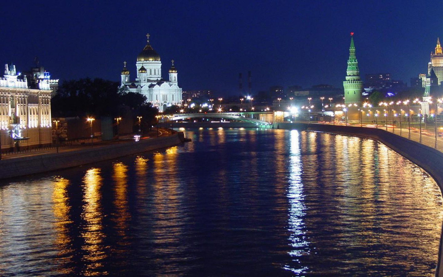 hd moskva night river wallpaper images picture