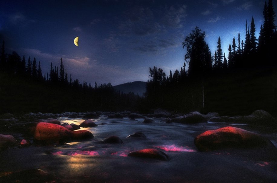 night moon shadow on river image photos picture