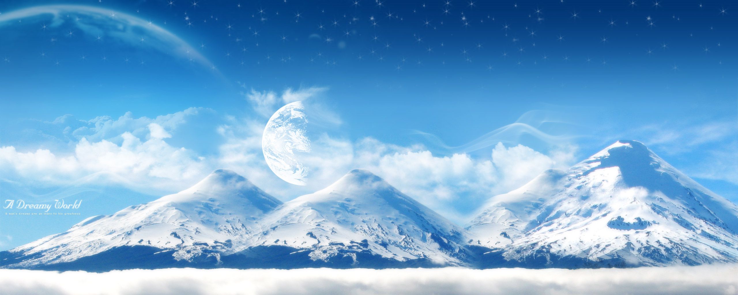 Dreamy World Snowy Mountain Wallpaper Images Photos