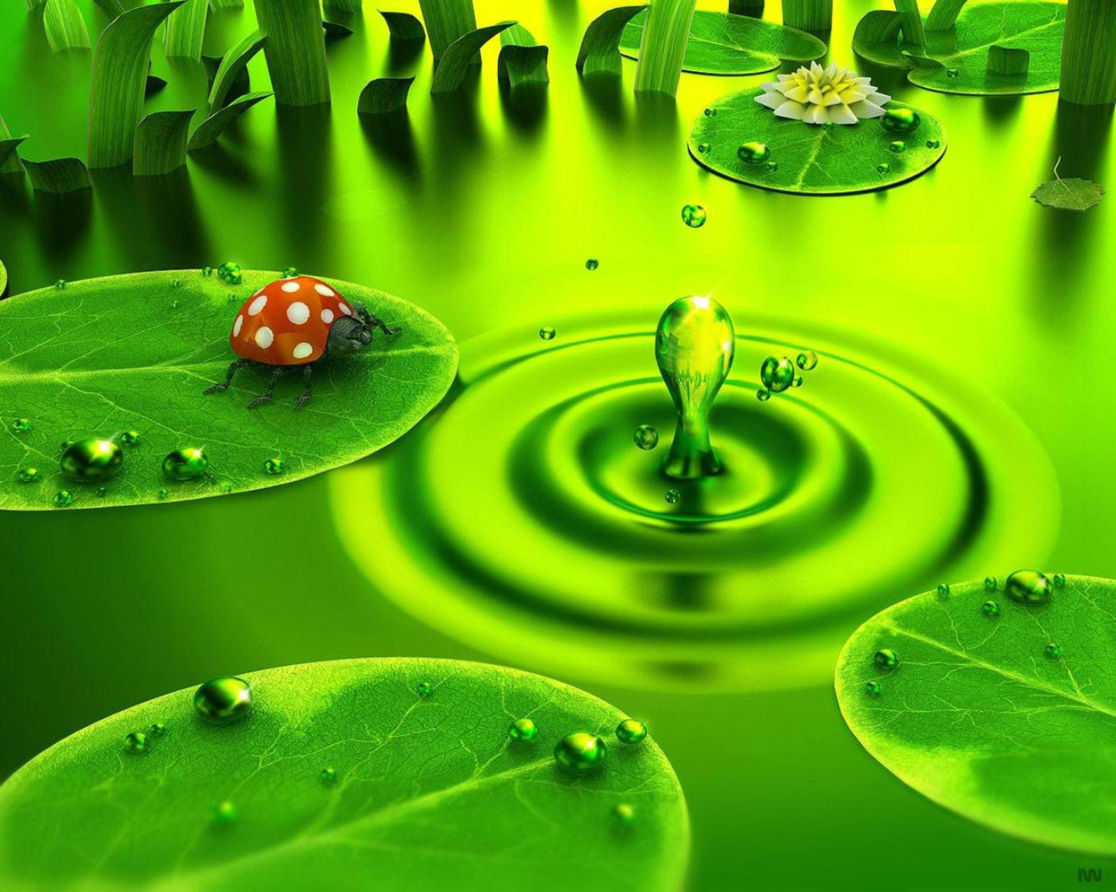 3d Green Nature Mobile Background Wallpaper
