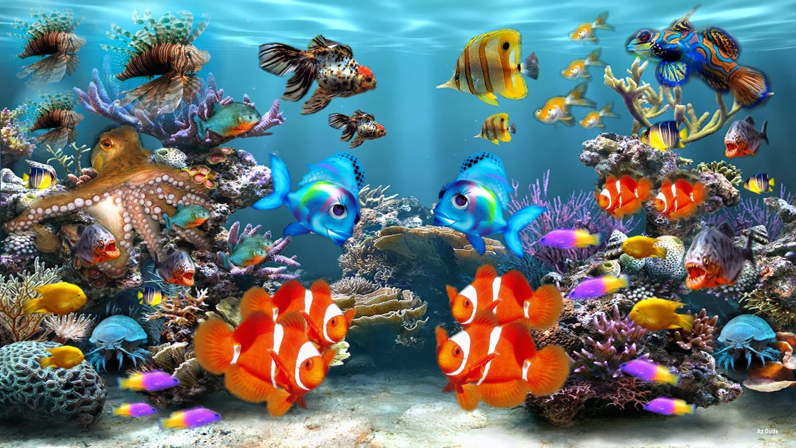 hd fish tank 3d live mobile background wallpaper