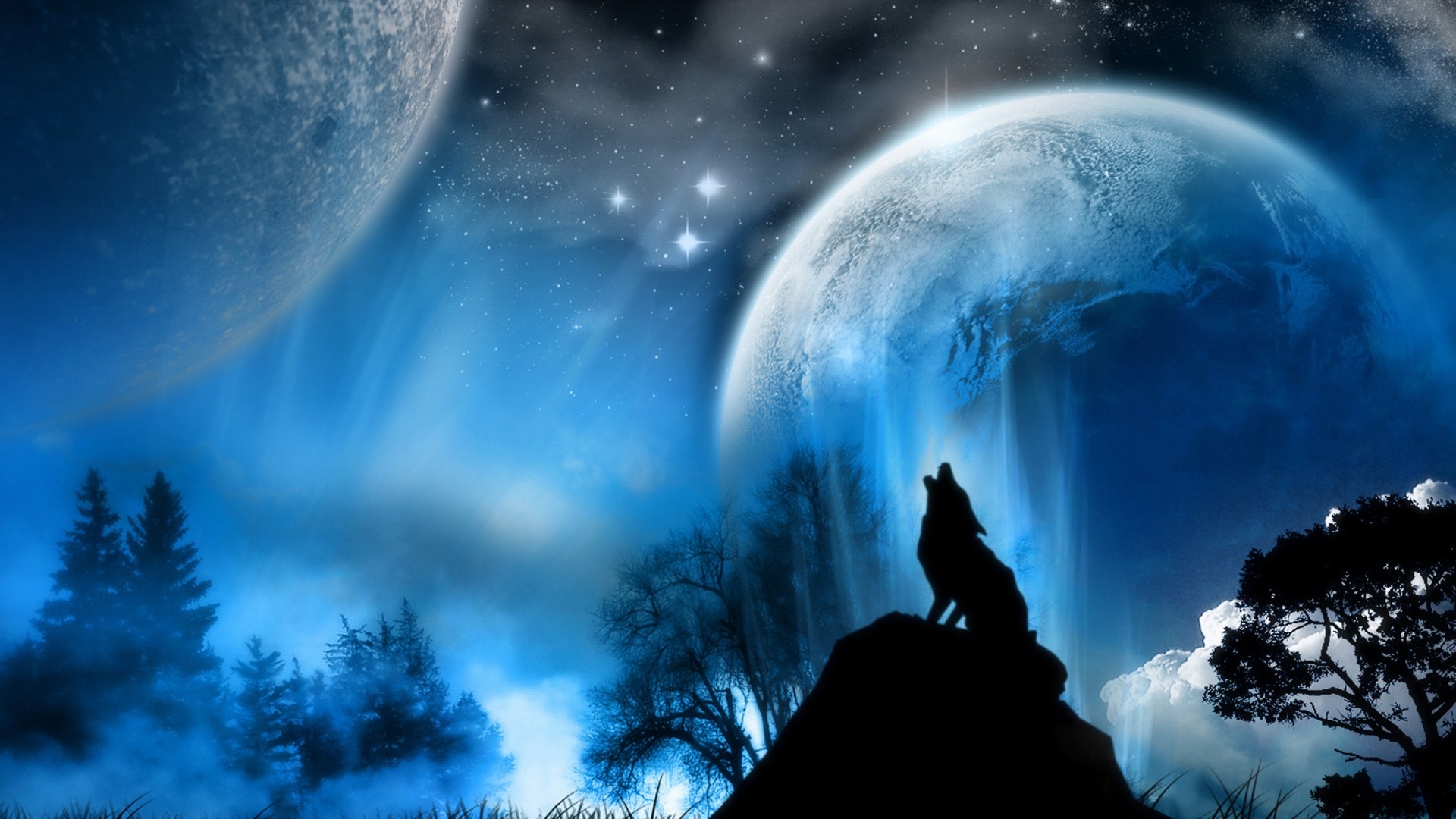 howling on moon desktop mean wolf wallpaper