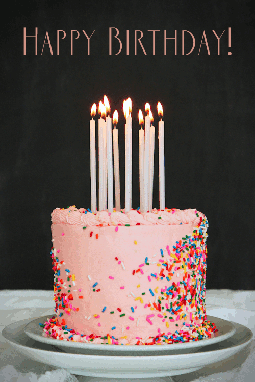 Glittering Candle Happy Birthday Gif Animated Cake