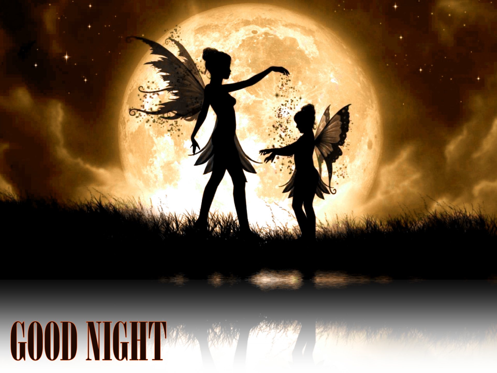 Good Night Amazing Angel World HD Wallpaper