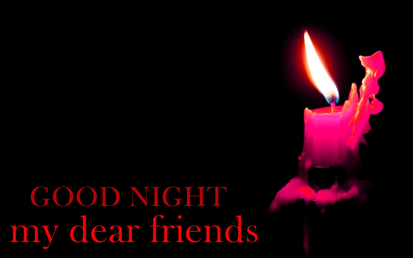 Good Night My Dear Friends Candle Light HD Wallpaper