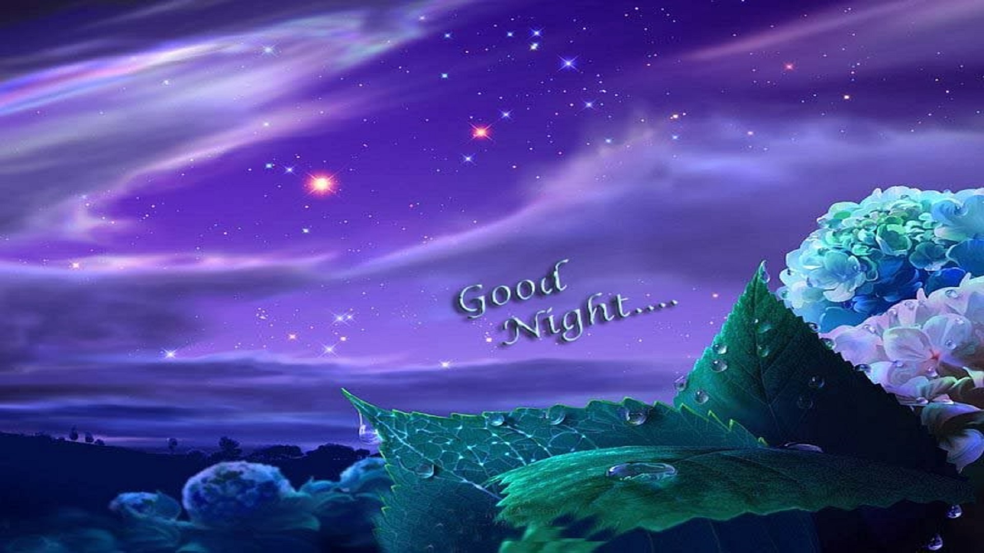 Good Night Purple Sky Wallpapers Free For Desktop Hd