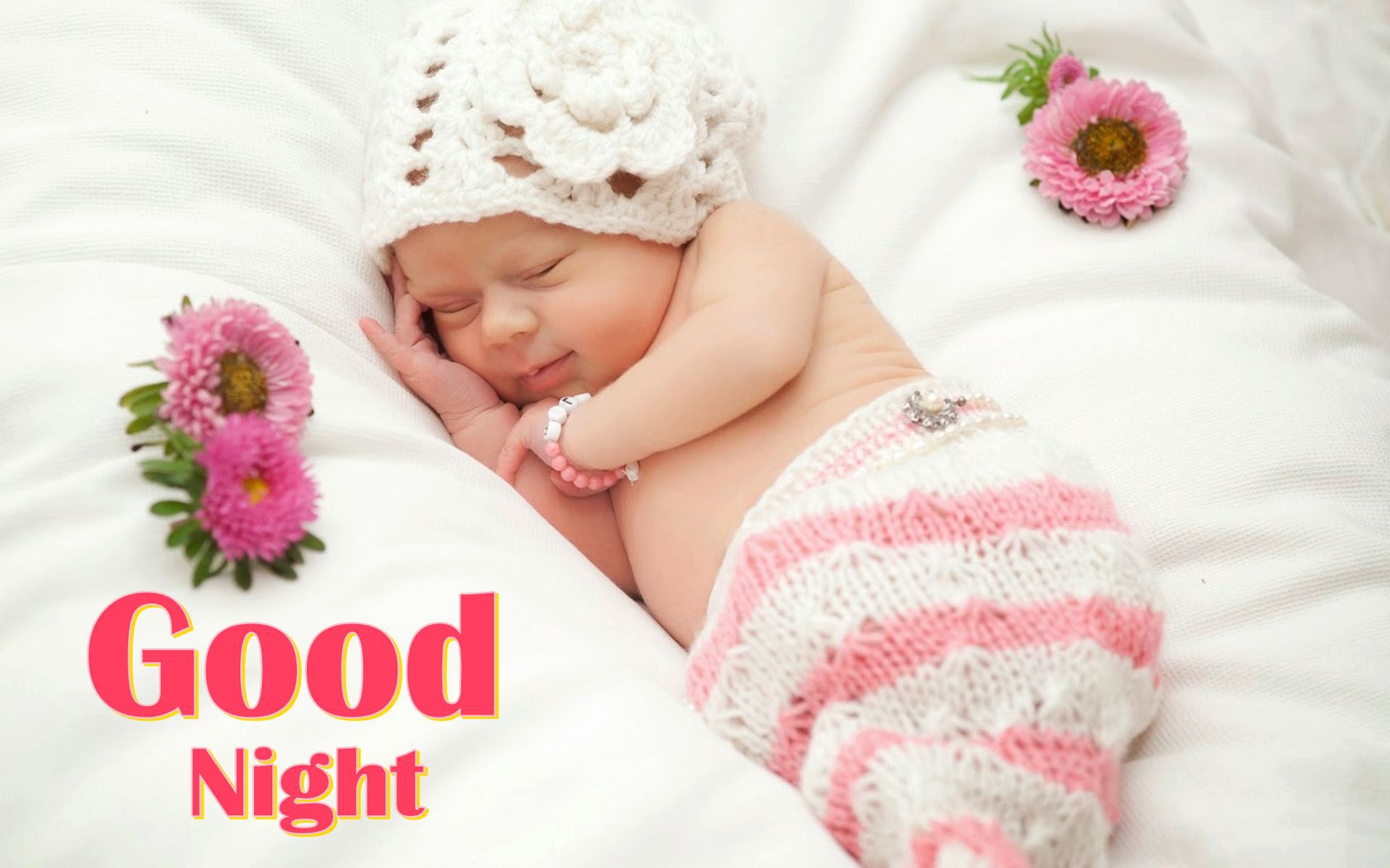 good night with cute baby