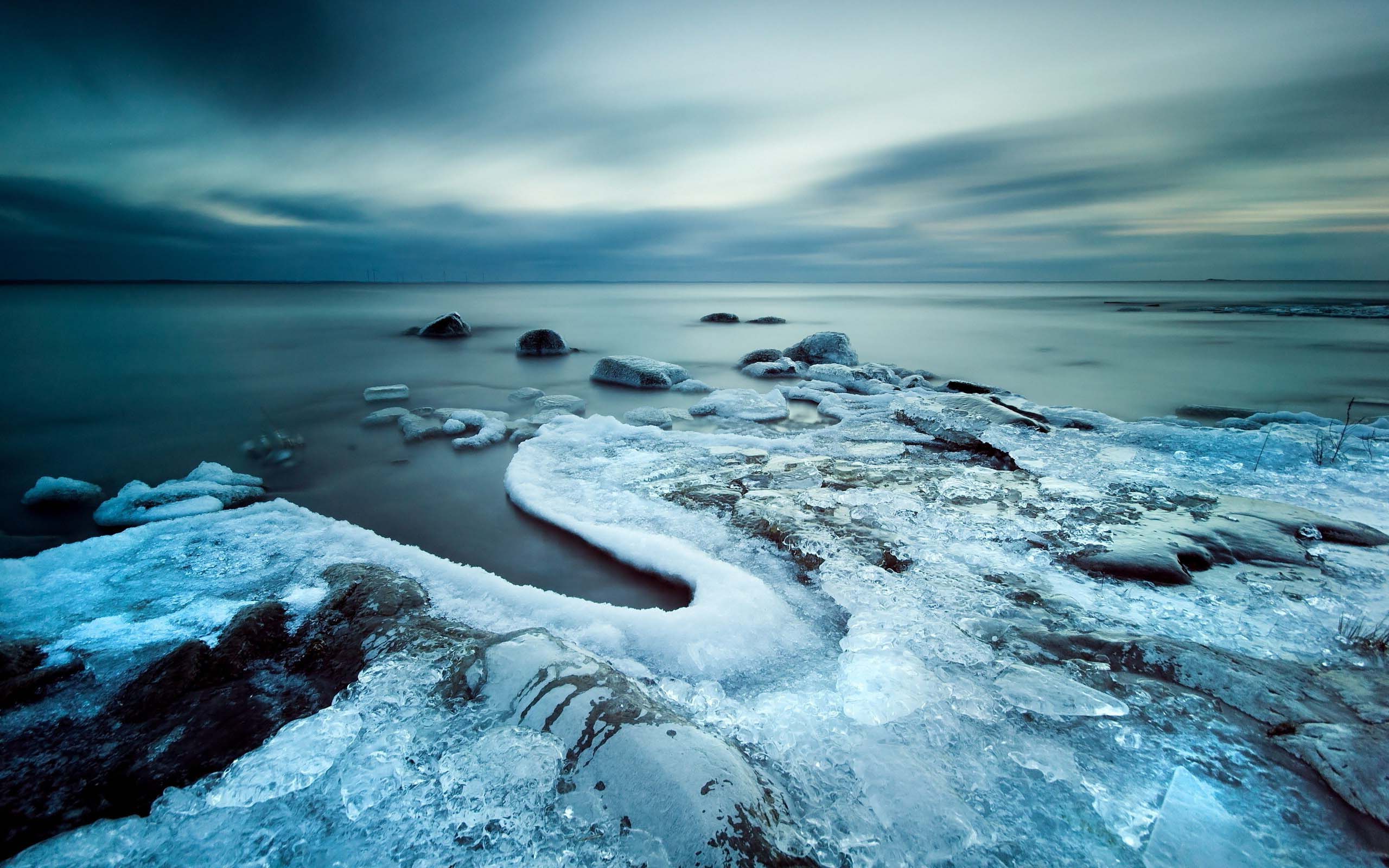 beautiful ice sea coast naturral scene and hd wallpaper download