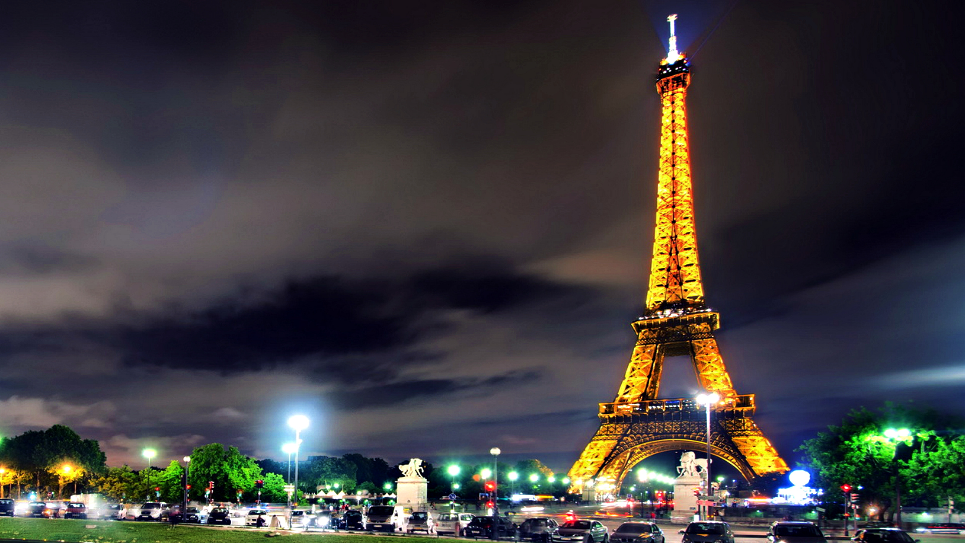 eiffel tower at night 4k background wallpapers high quality