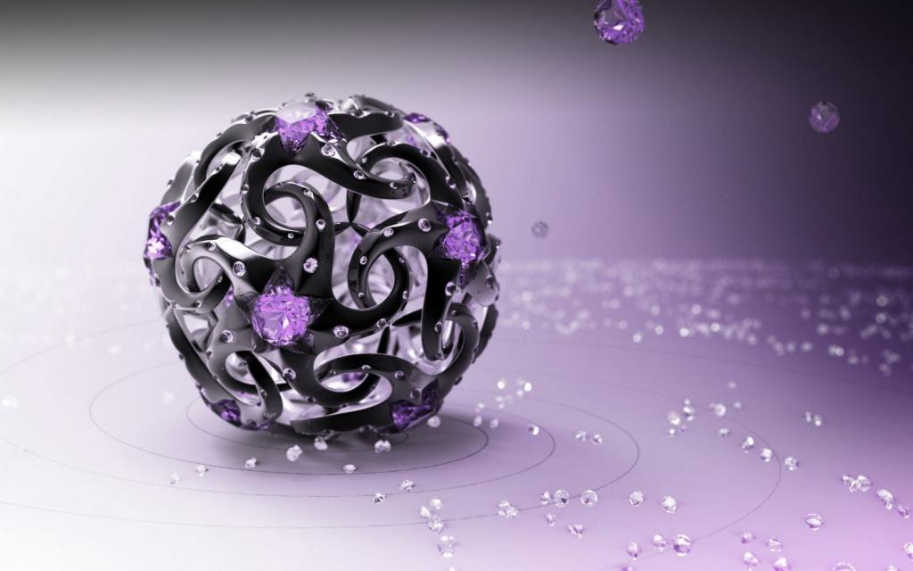 3d Digital Diamonds Ball Mobile Desktop Free Images