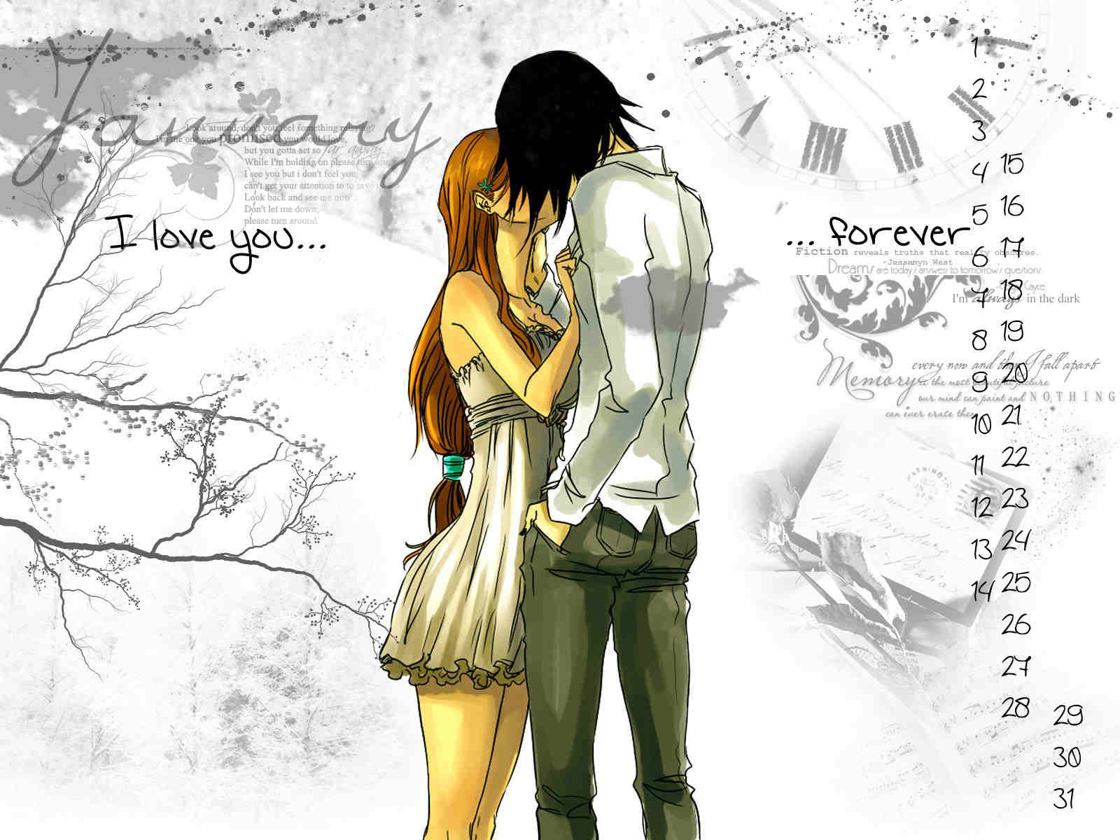 anime love couple free awesome image for mobile