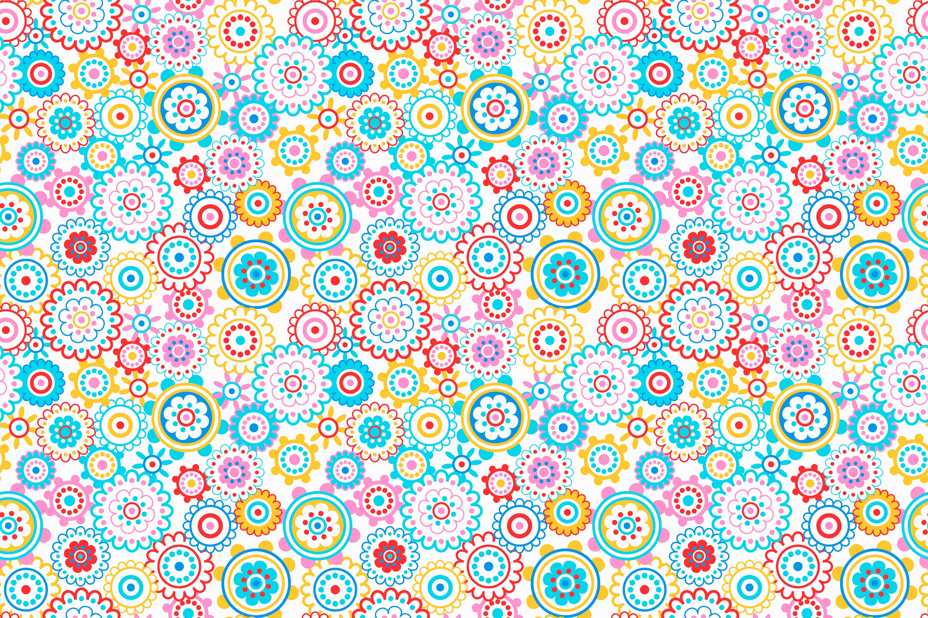 colored flower circles pattern mobile desktop free hd wallpaper