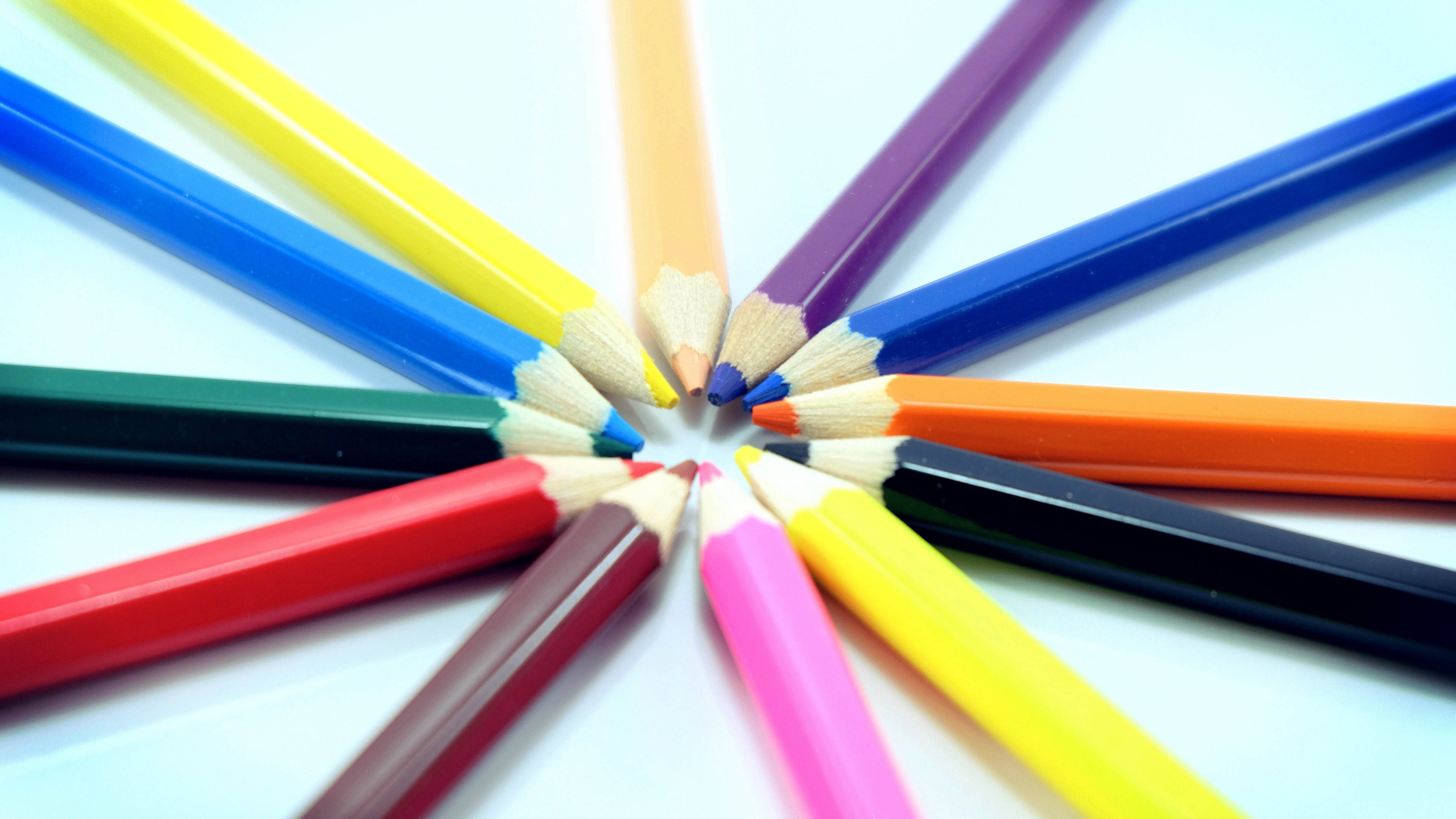 colored pencils sharpened4 4k mobile desktop free hd wallpaper