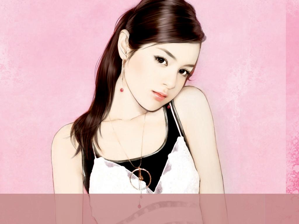 cute girl painting mobile desktop free hd wallpaper