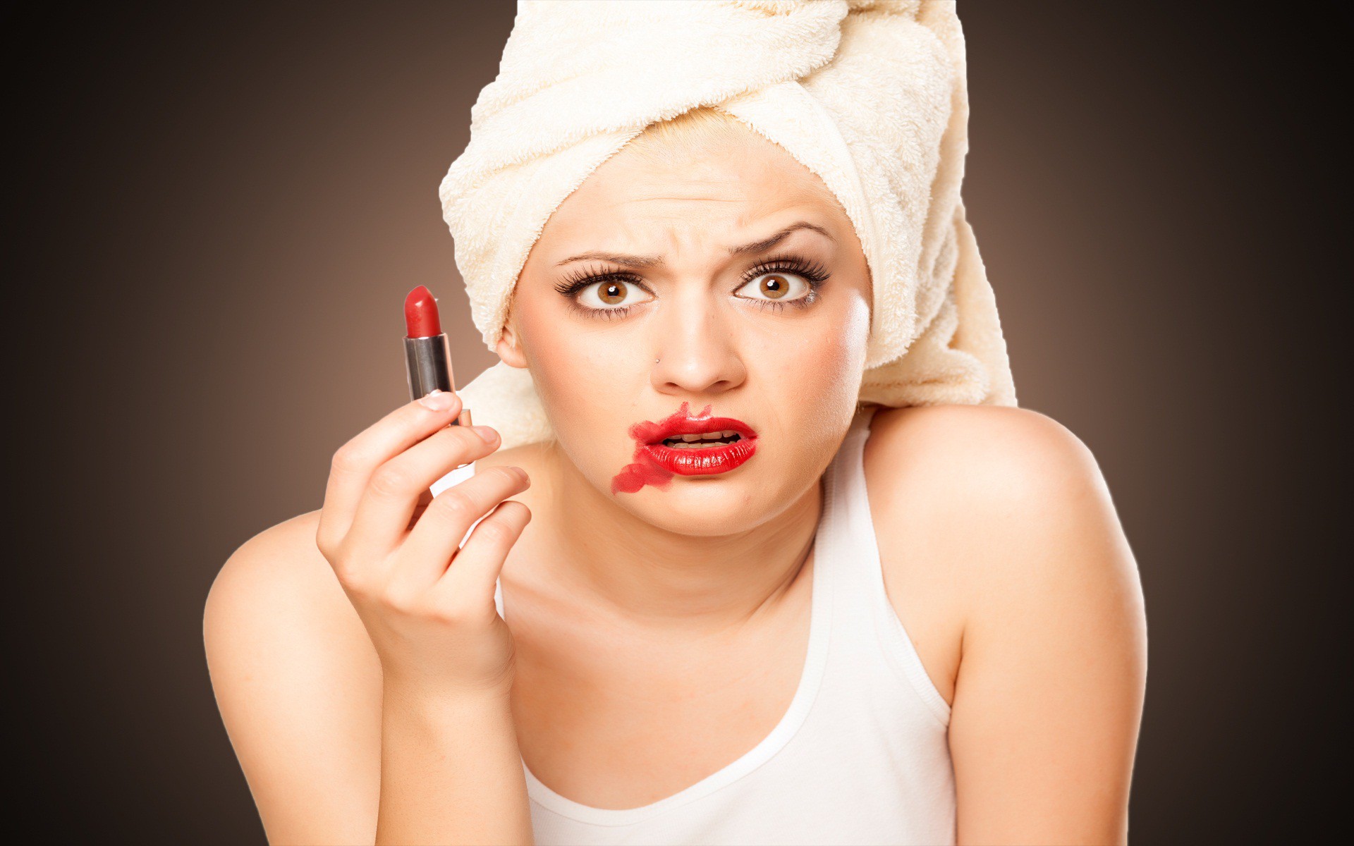 funny girl after lipstick free awesome image for mobile