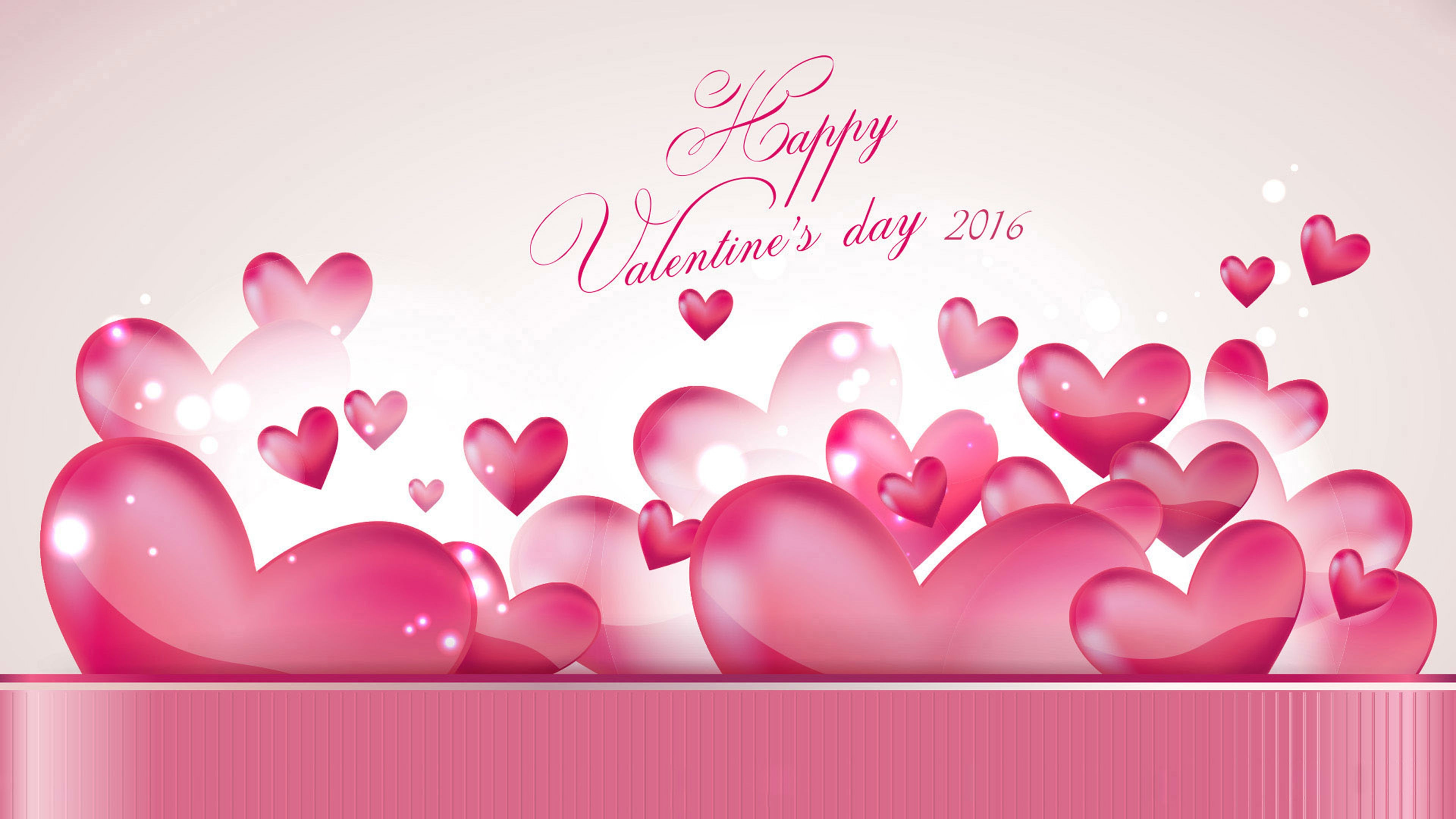Happy Valentines Day Pink Heart Hd Wallpaper Mobile Desktop Free Hd Wallpaper