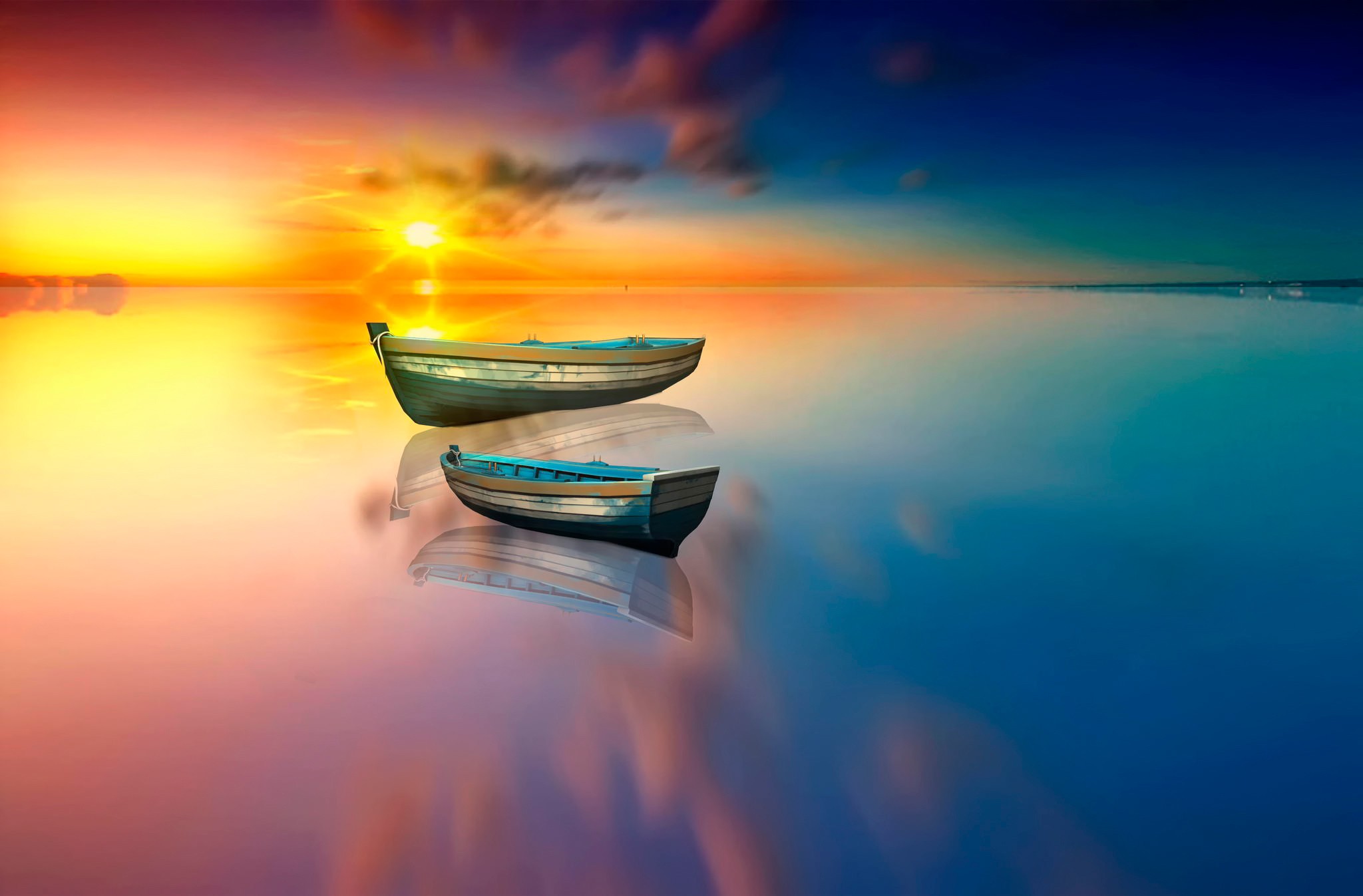 Nature Boat Sunset Download Hd Picture