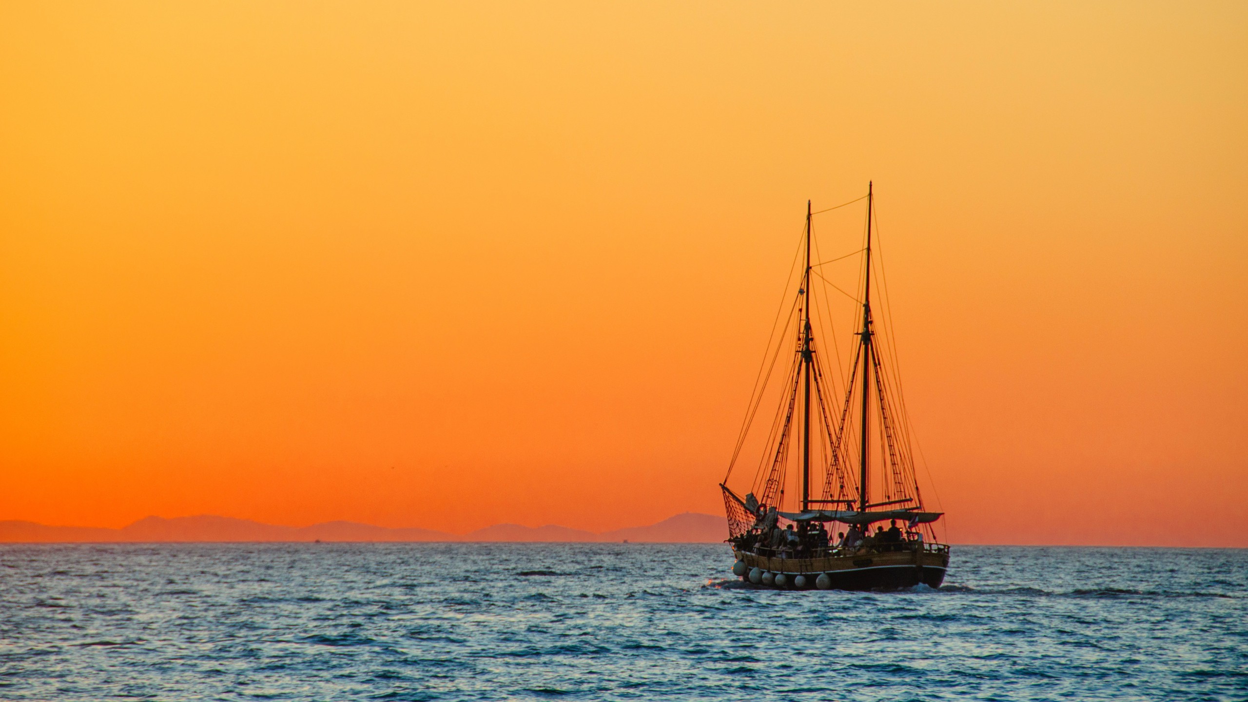 sailing boat sea sunset hd images