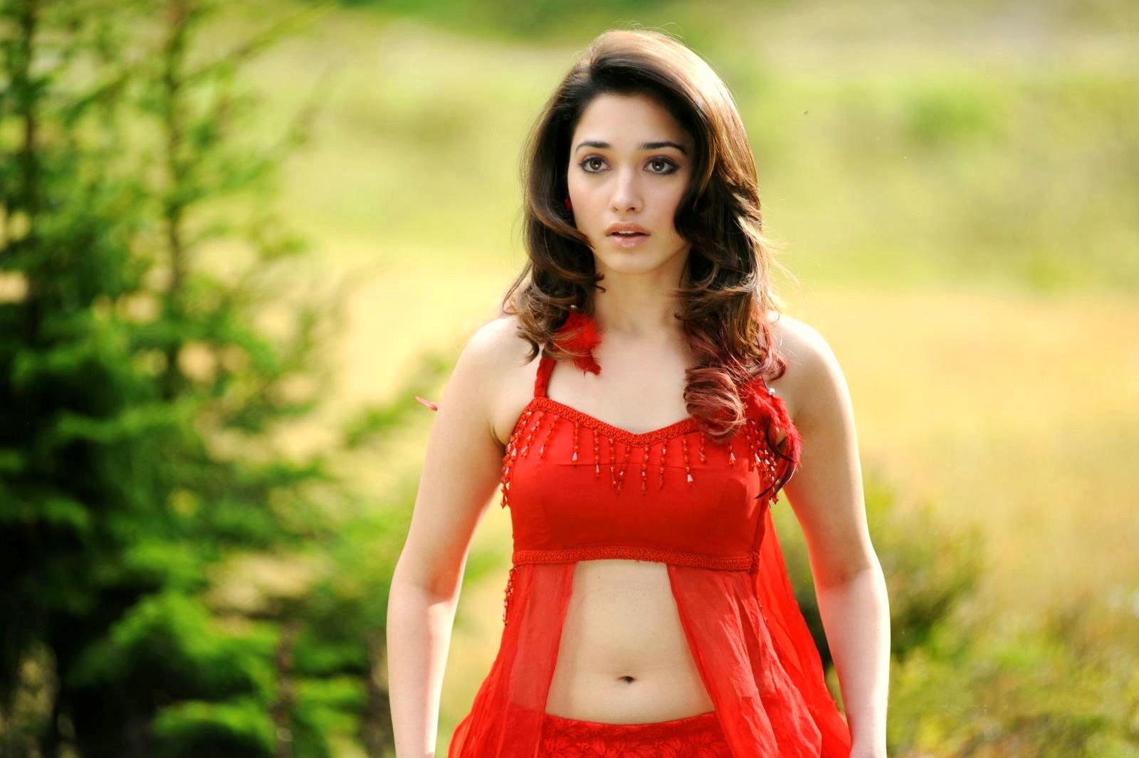 Sexy Tamanna Bhatia Red Dress Free Images