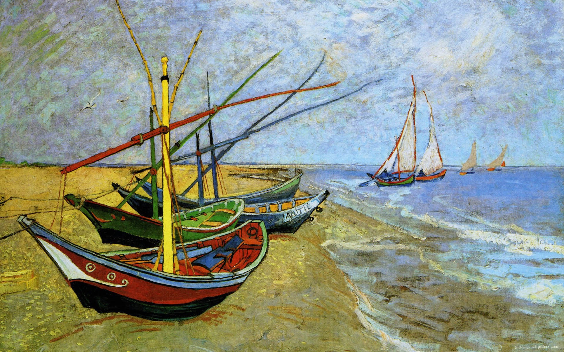 van gogh boat paintings free images