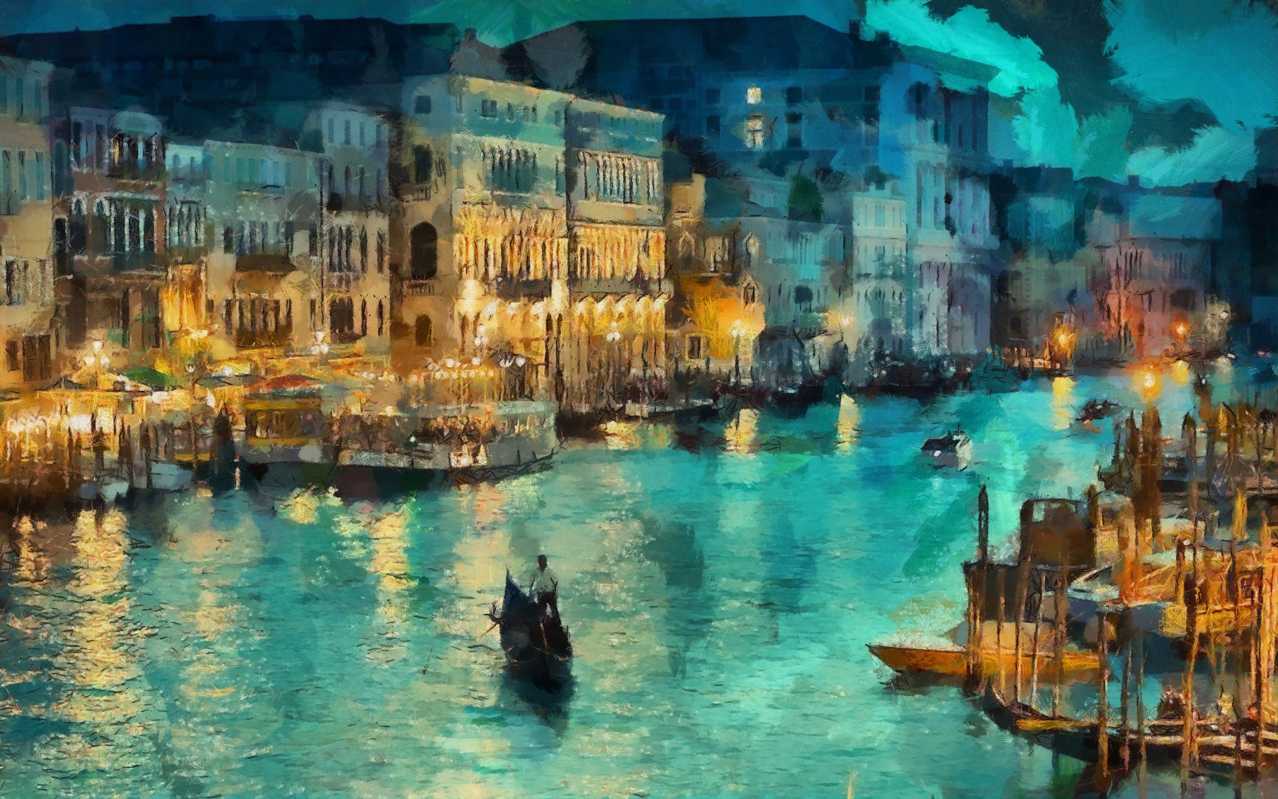 venice city river paintings hd images