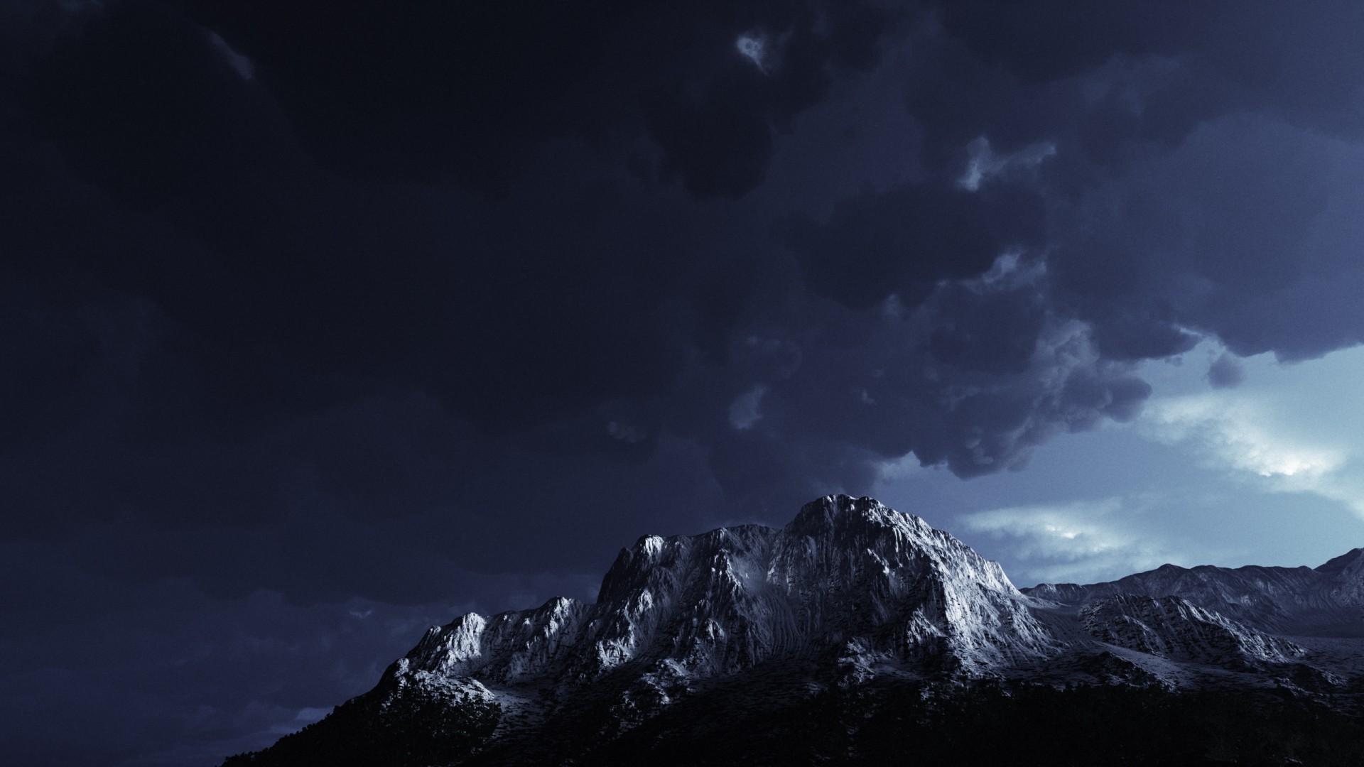 Dark Storm Mountain Hd Desktop Wallpaper Images Picture