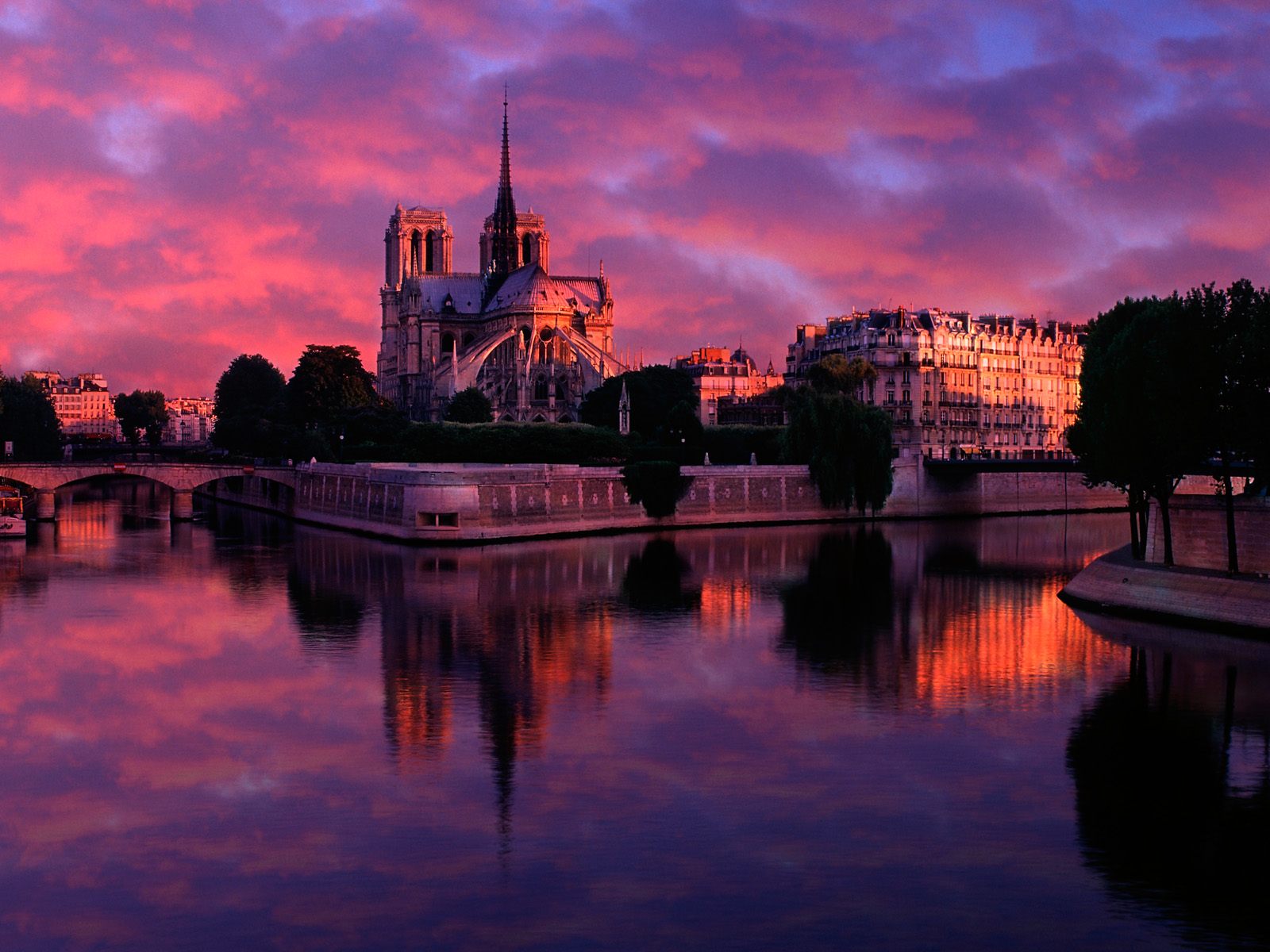 dazzling rivers paris sunrise wallpaper free download