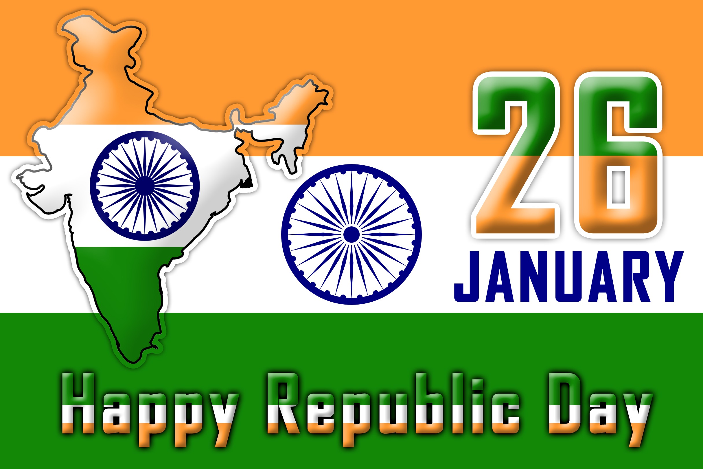 26 January Republic Day Tricolor Flag Pics Best Wallpaper