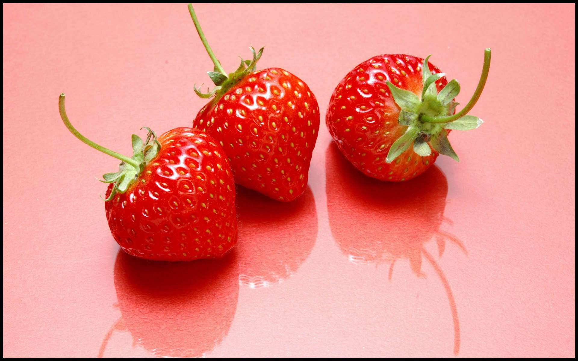 Pink Background With Strawberry
