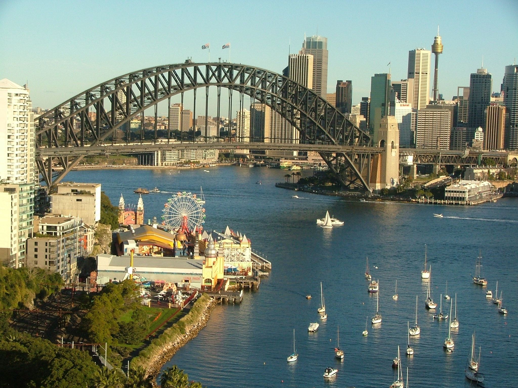 floating boats on sydney australia harbour bridge desktop backgrounds laptop photos hd images free download