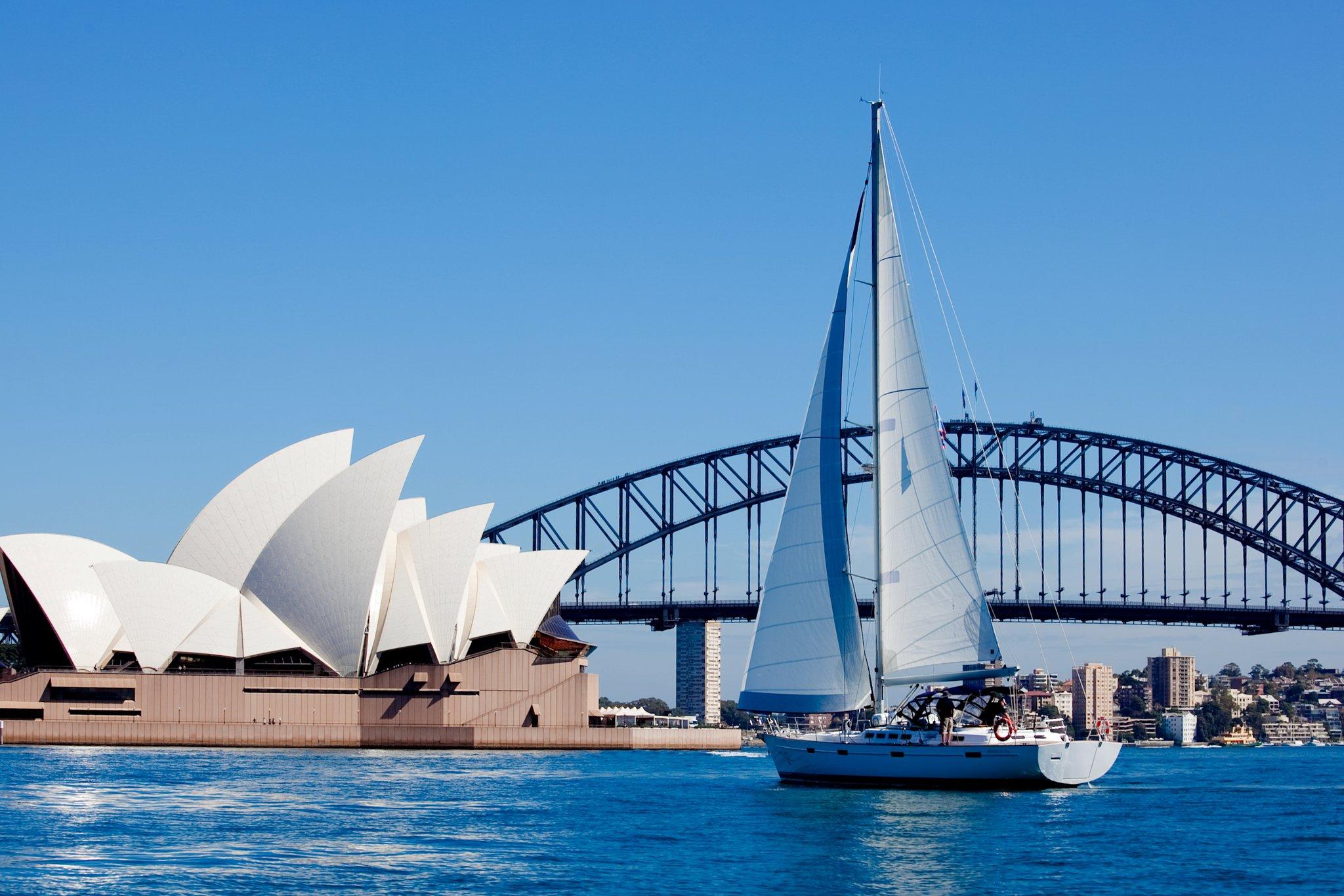 widescreen wonderful opera house sydney harbour sea with boat fantastic hd laptop backgrounds download
