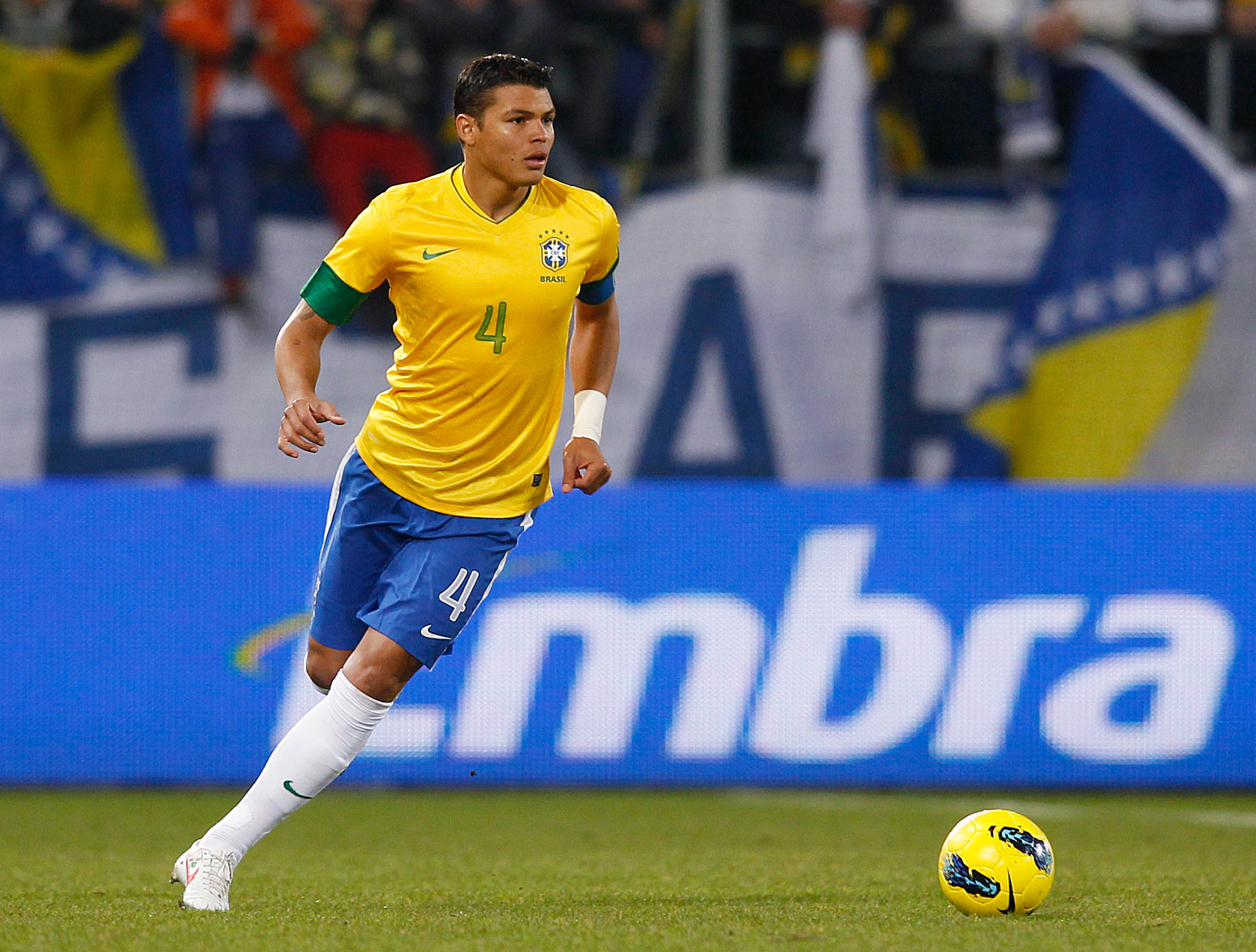 Thiago Silva Football Soccer Player Kick Ball To Goal Free Hd Mobile Desktop Background Download Wallpaper Images