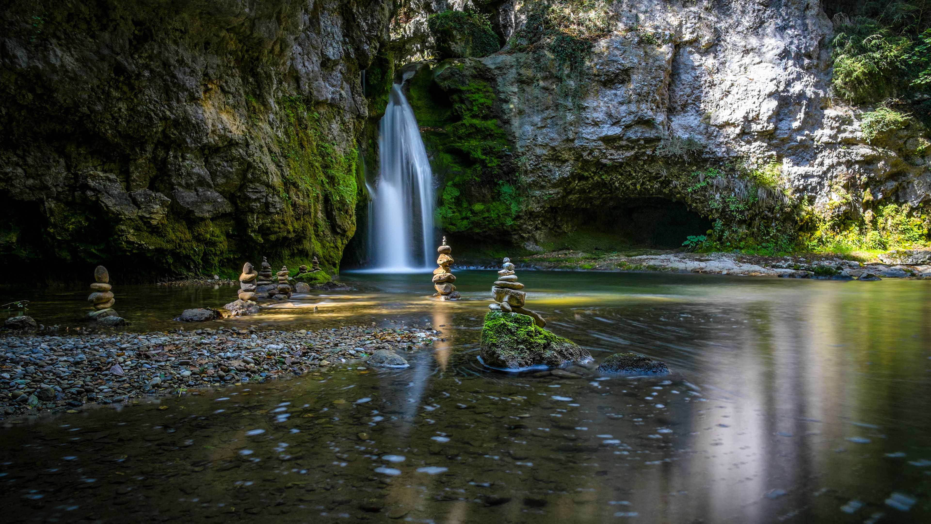 zen garden waterfalls hd wallpaper free images