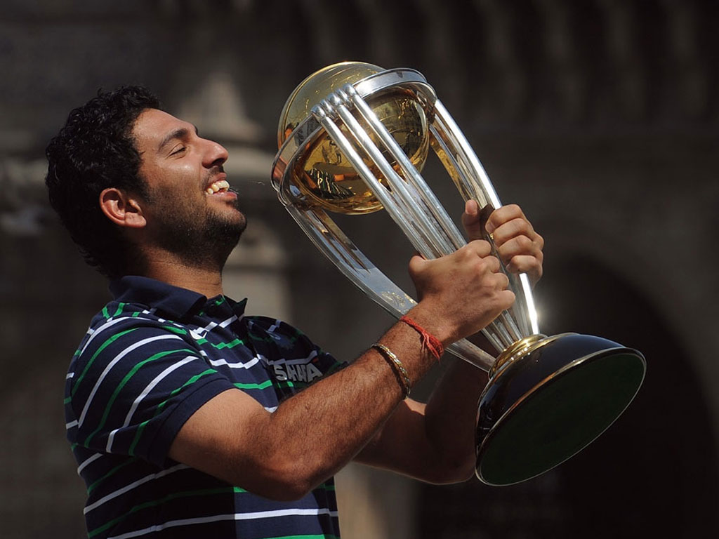 Yuvraj Singh World Cup Trophy Hd Wallpapers Free Download